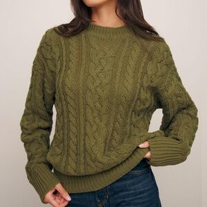 Reformation cashmere and wool sweater - olive green - size XS